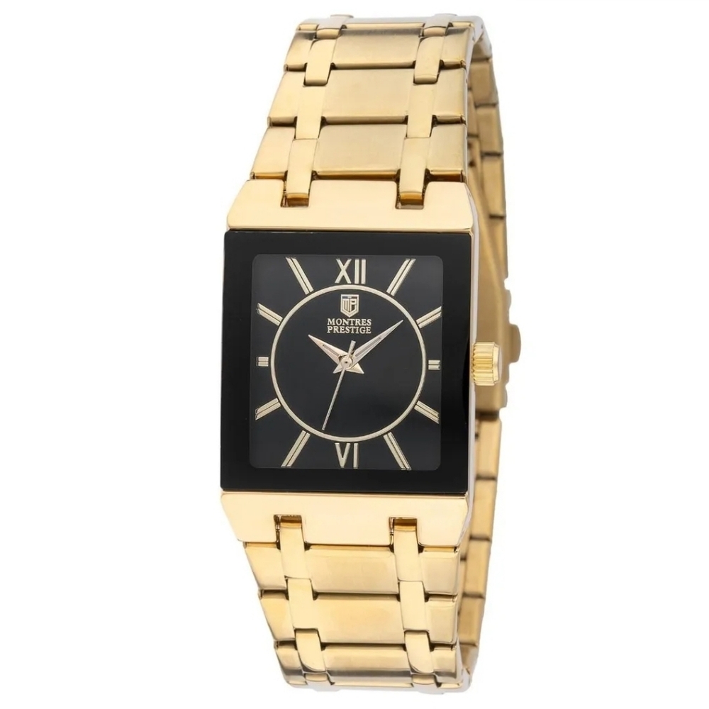 MPW-0252 Montres Prestige X Invicta Mens 41.5mm Gold Bracelet Black Watch NEW - Picture 1 of 10